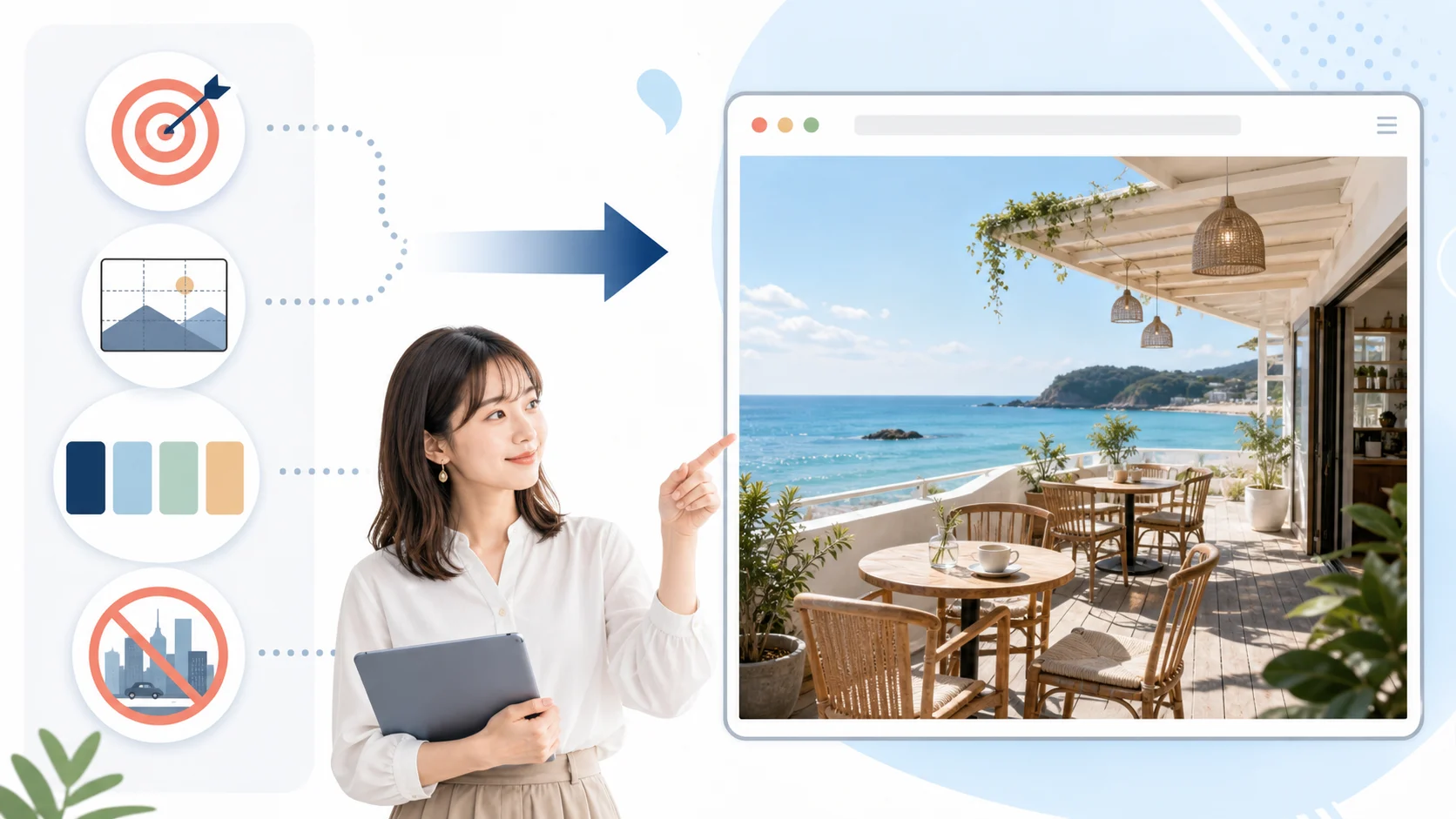 画像プロンプトの用途、構図、確認点を整理する流れ